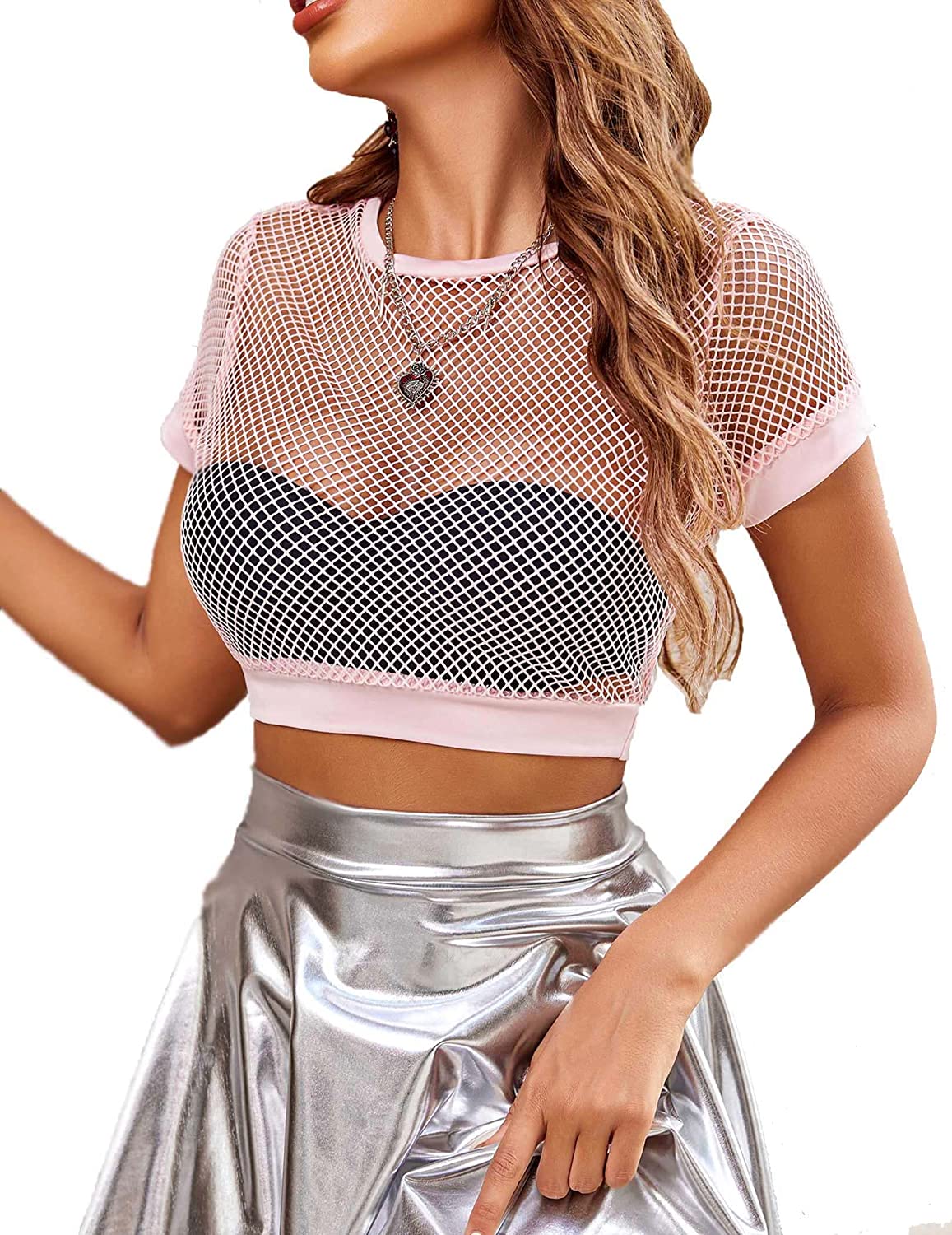 Avidlove Fishnet Top for Long Sleeve Fishnet Shirt Fishnet Crop Top