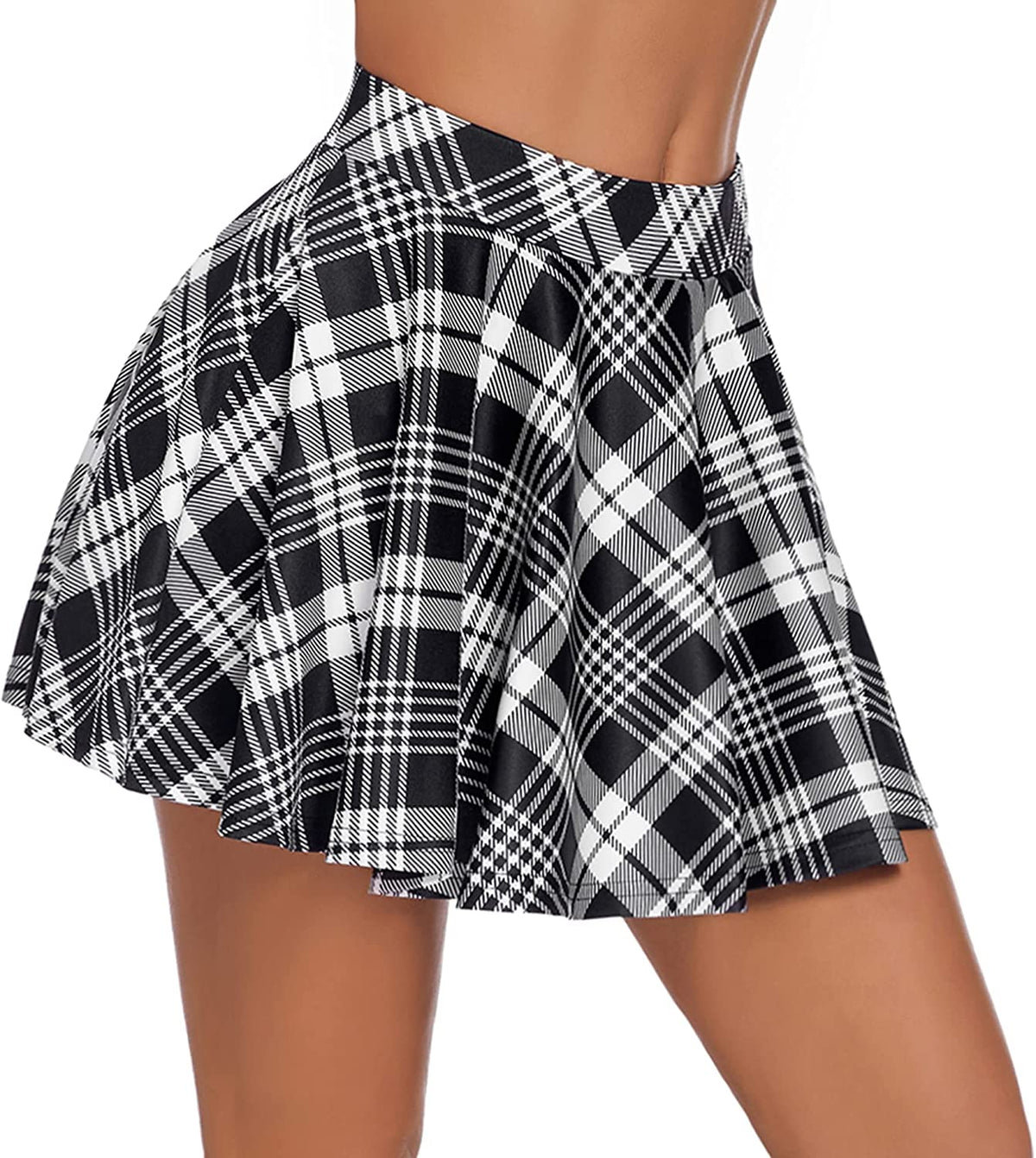 Avidlove Pleated Mini Skirt Plaid Skirts High Waist A Line Skater Skirt for Lingerie Schoolgirl