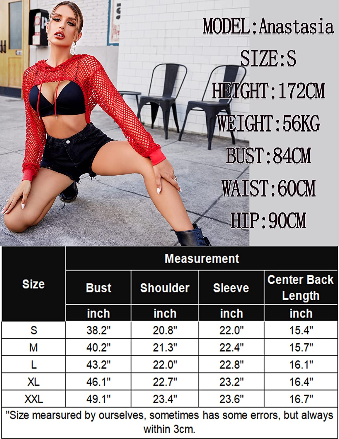 Avidlove Mesh Hoodie Crop Top Fishnet Shirt Long Sleeve Crop Top Hoodie