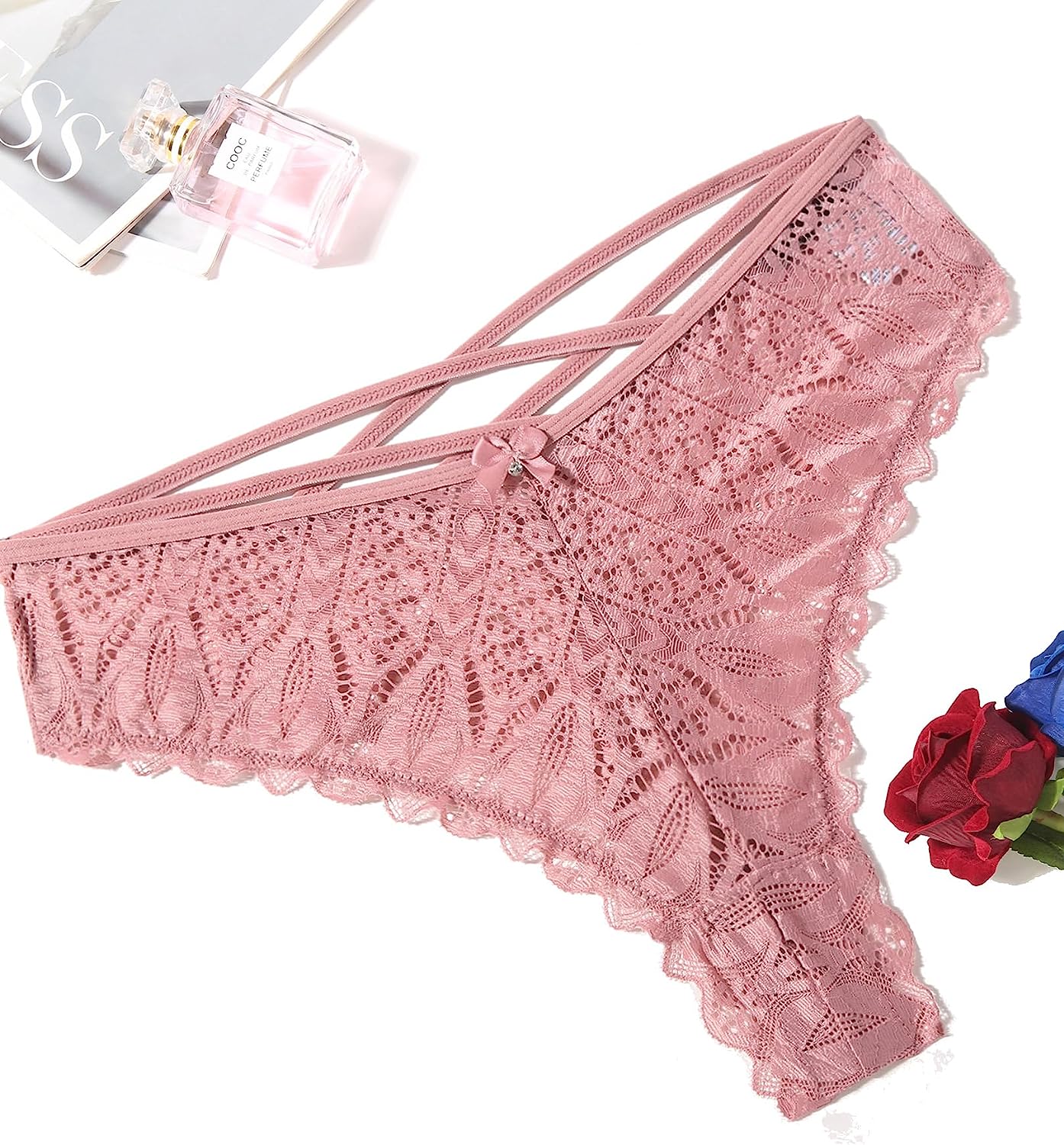 Avidlove Cheeky Panties for Lace Criss Cross Bikini Underwear Pack