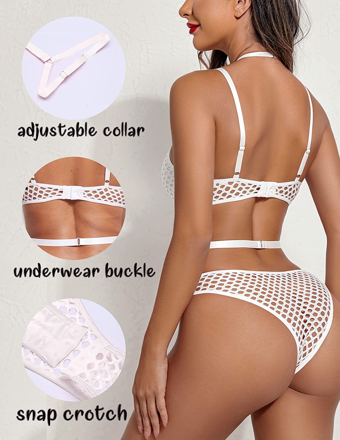 Avidlove One Piece Teddy bodysuits for Cut Out Babydoll Choker Lingerie Fishnet Leotard S-XXL