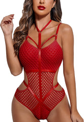 Avidlove One Piece Teddy bodysuits for Cut Out Babydoll Choker Lingerie Fishnet Leotard S-XXL