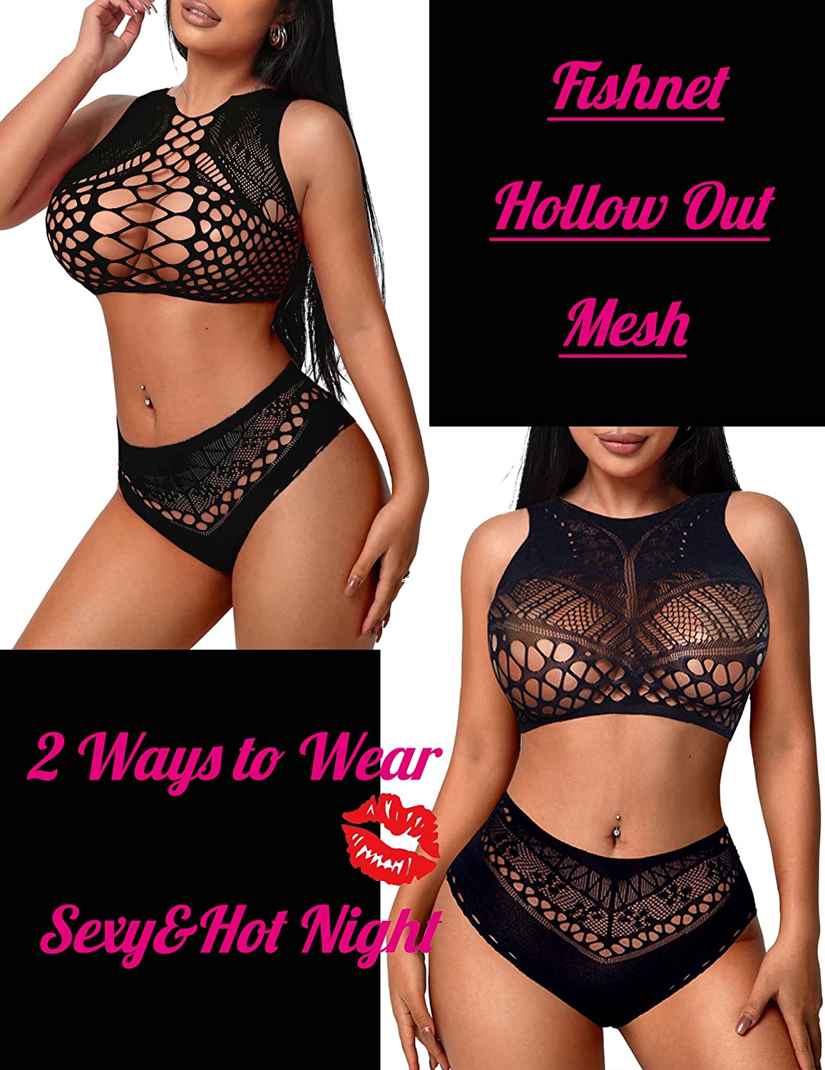 Avidlove Fishnet Lingerie Mesh Body Stockings Lingerie