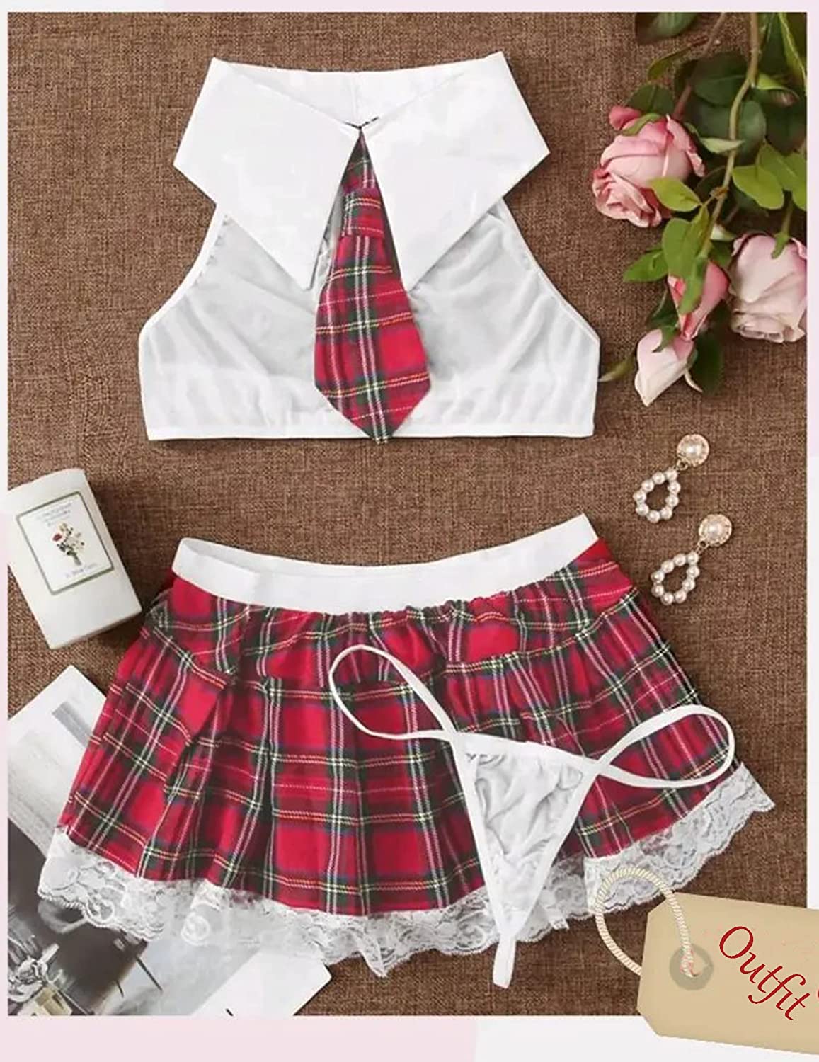 Avidlove School Girl Lingerie Costume Lingerie Set Student Costumes