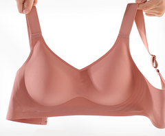 Seamless for Women Wireless Free Active V Neck Soft Full Coverage Comfort Bra