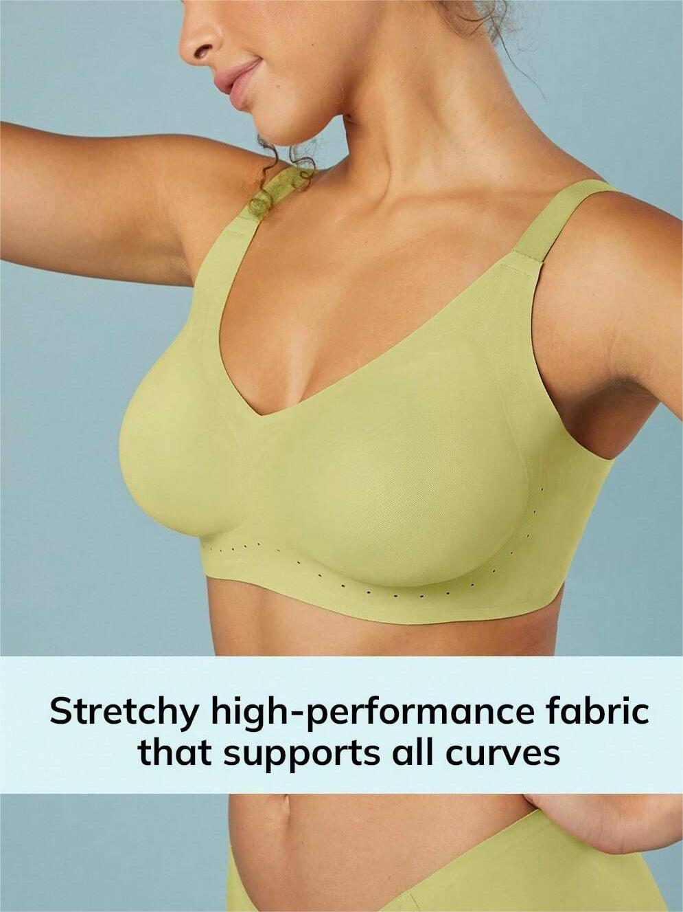 No Show Wireless Plunge Lounge Bra Green