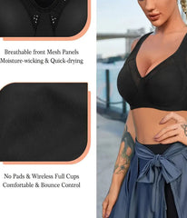 Cut Out Push Up Shockproof Wireless Sports Bra