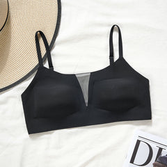 Mesh Splicing Seamless Comfort Non-Steel Ring Wireless Bra