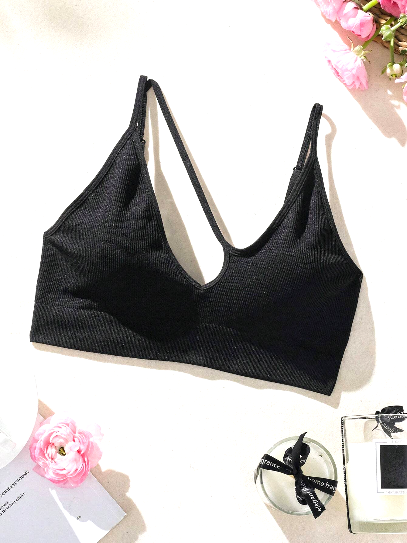 Ladies' Solid Color Hollow Out Bra