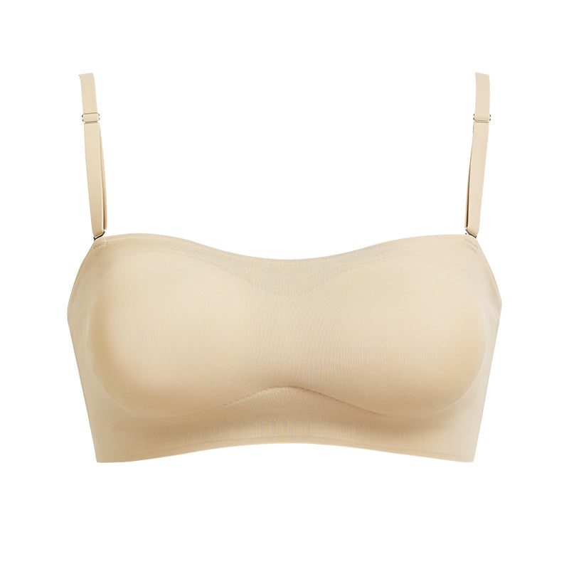 Strapless Non-slip Small Bust Gathering beautiful back Wireless Bra