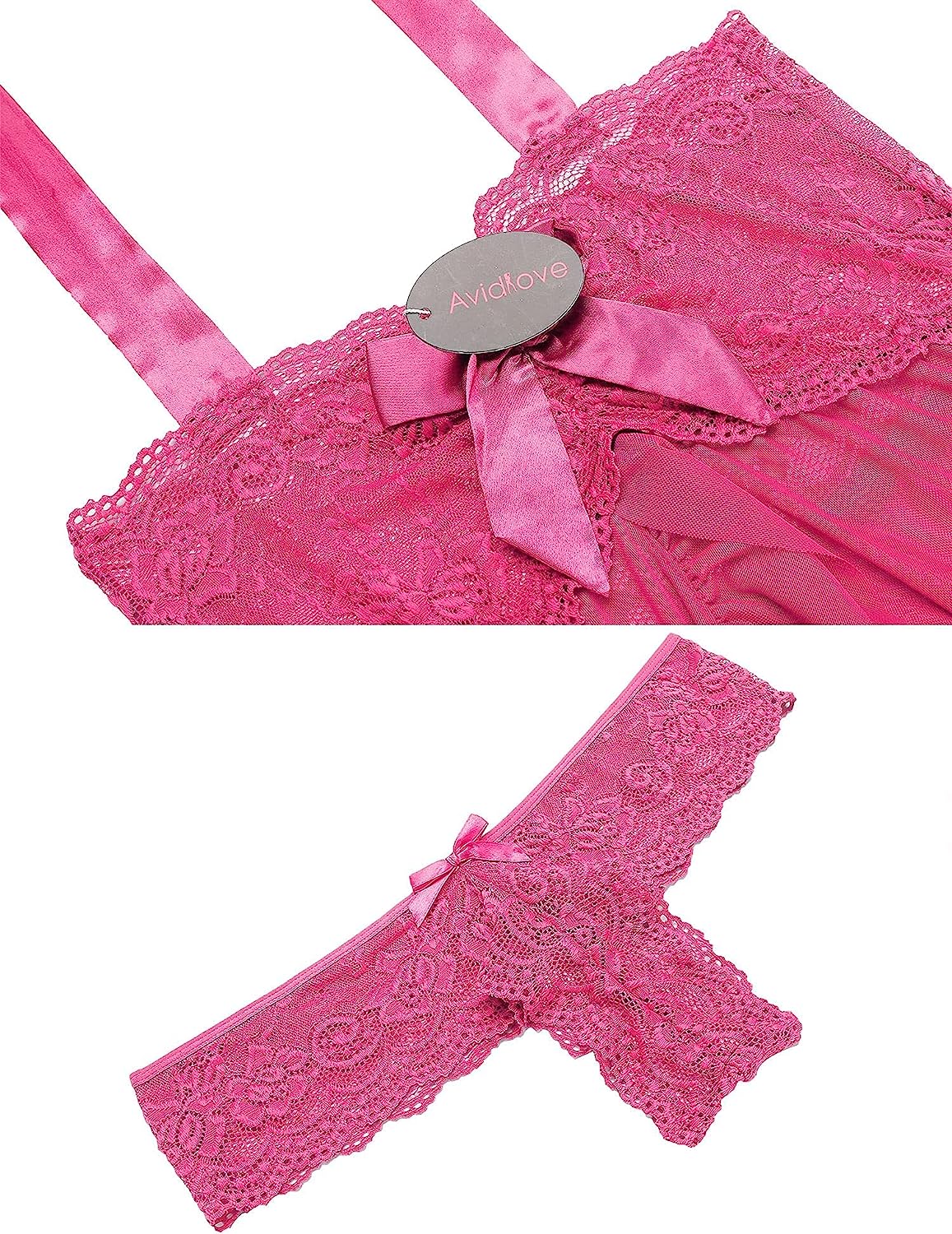Avidlove Lingerie for Lace Babydoll Open Front Sleepwear Halter Nighty Chemsie XS-5XL
