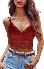 Avidlove Lace Bralette for V Neck Camisoles Racerback Adjustable Strap Crop Top