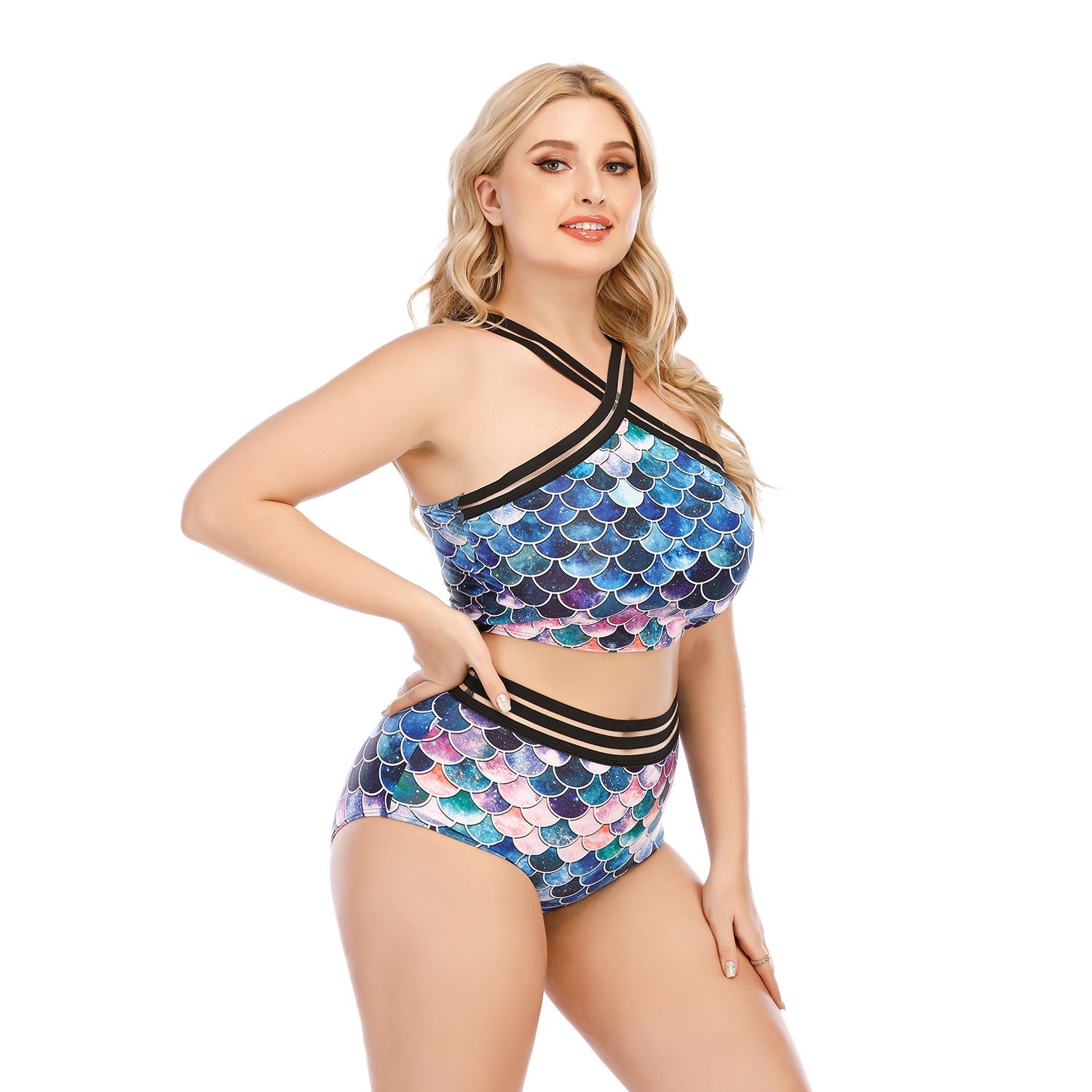 Plus Size Swimwear High Waisted Swimsuit Bathing Suit
