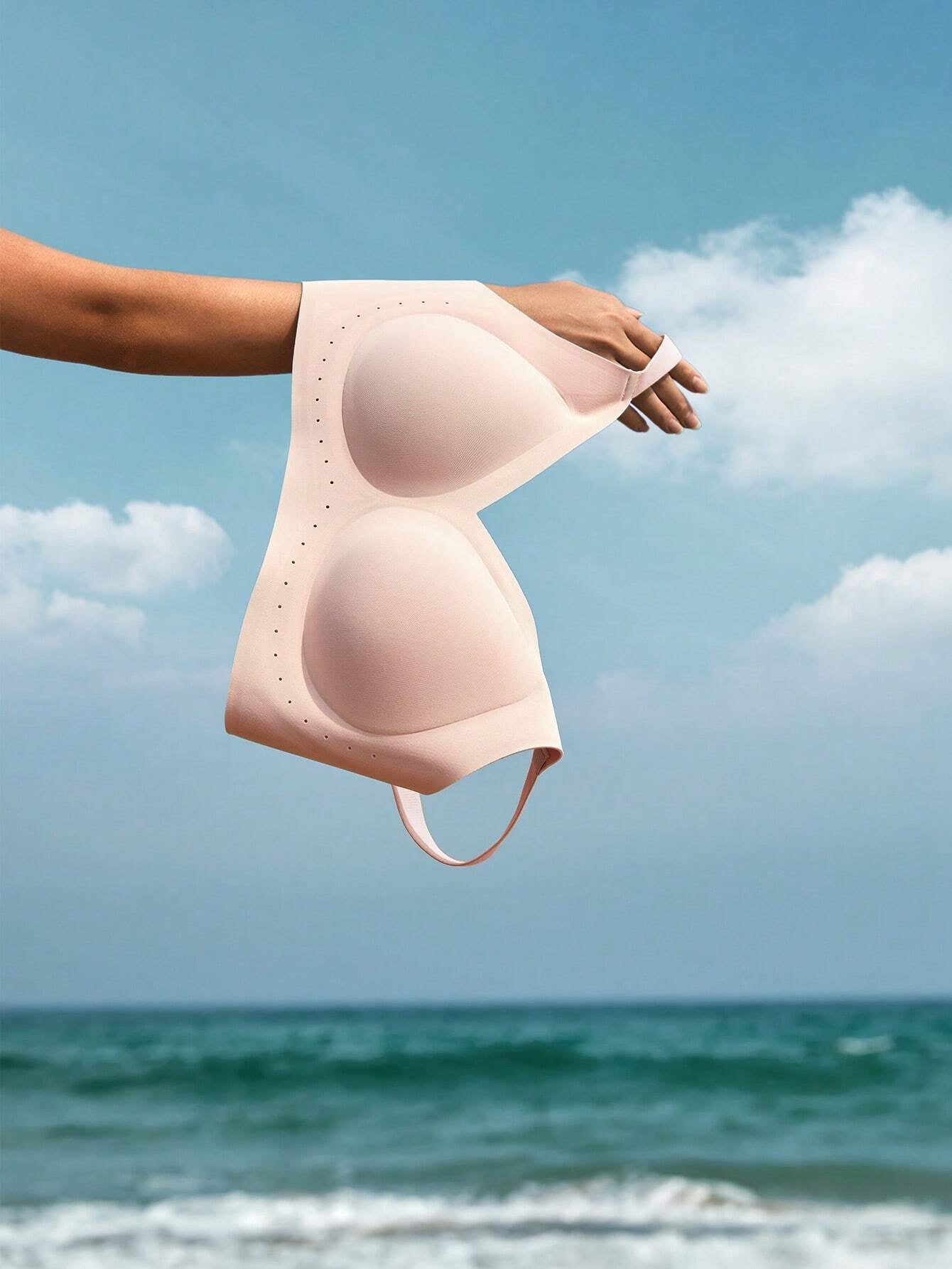 No Show Wireless Plunge Lounge Bra Pink