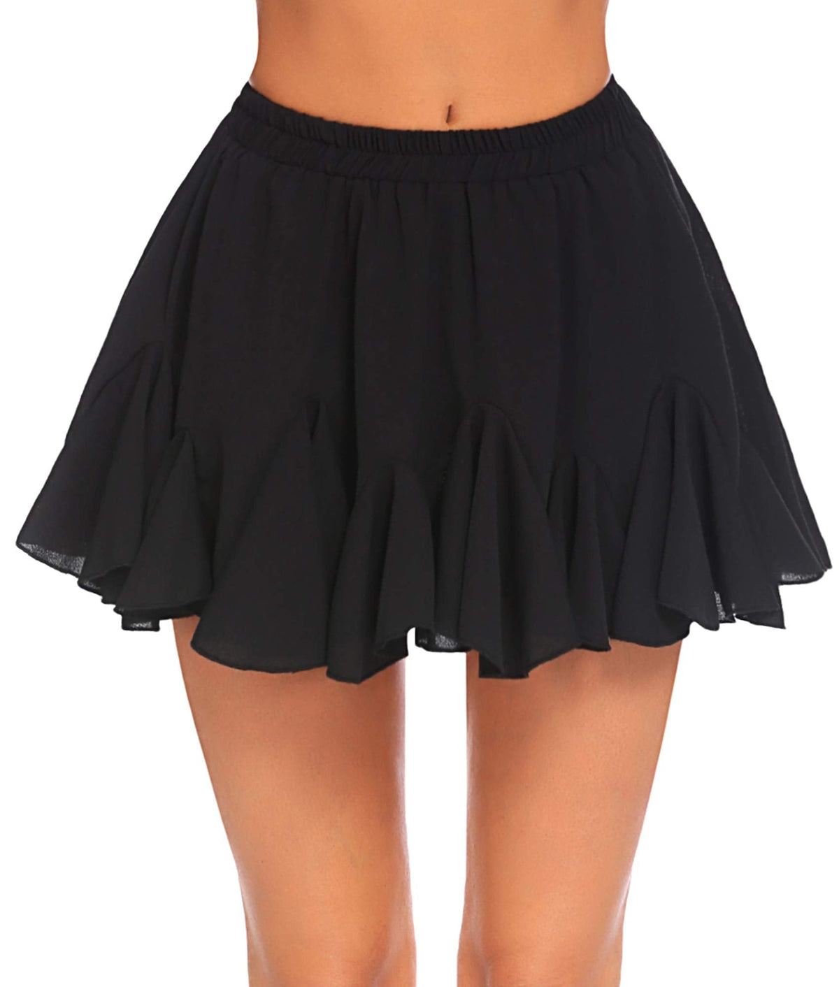 Avidlove Pleated Skater Skirt Basic Casual High Waisted Ruffles Flared Mini Lingerie Skirts