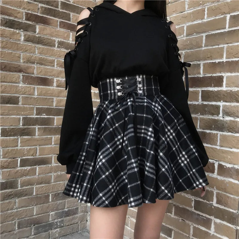Gothic Lolita Plaid Skirt