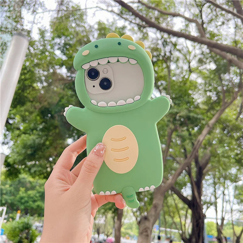 Kawaii Dinosaur 3D iPhone Case