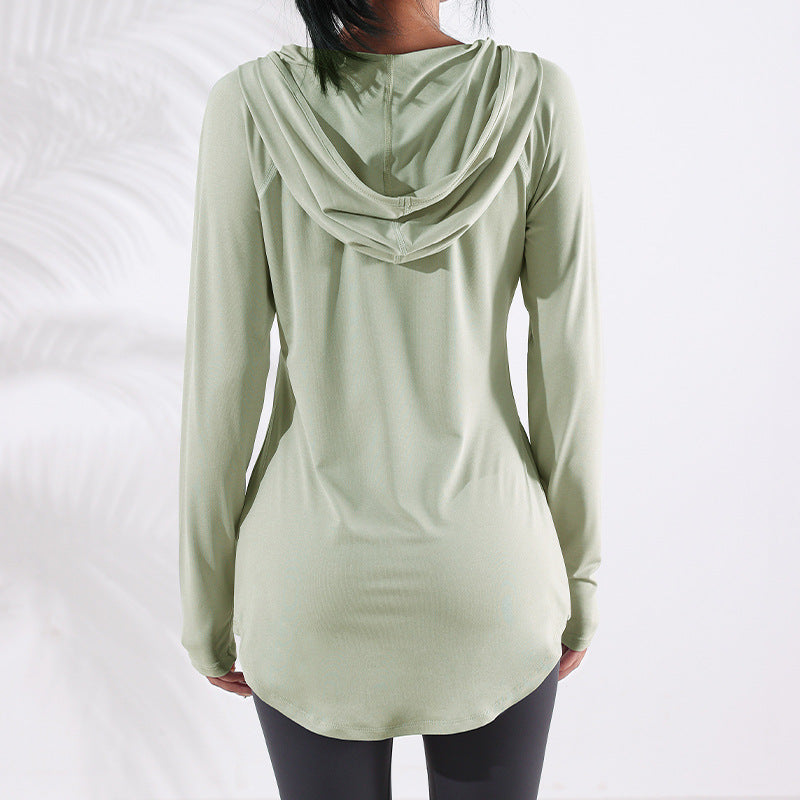 Quick Dry Loose Women's Hooded Yoga & Fitness Top