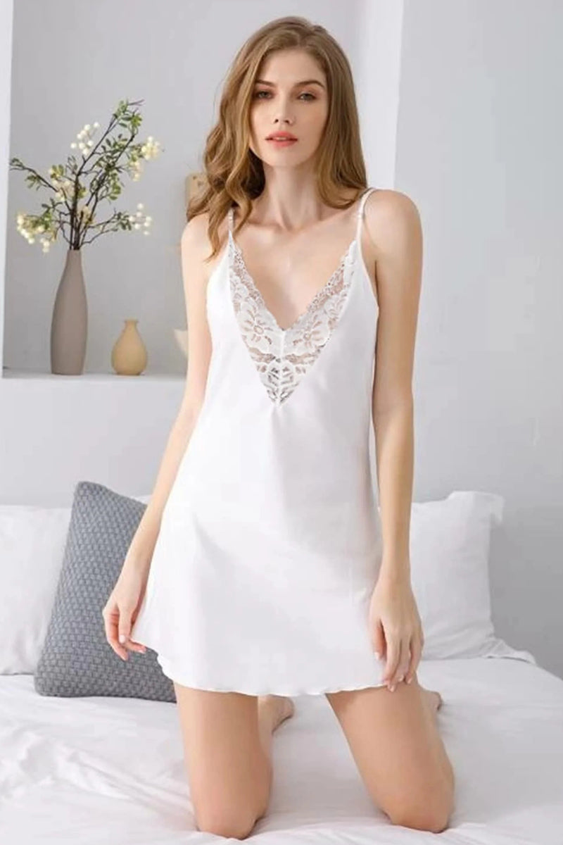Avidlove Satin Silk Nightwear Lace Chemise
