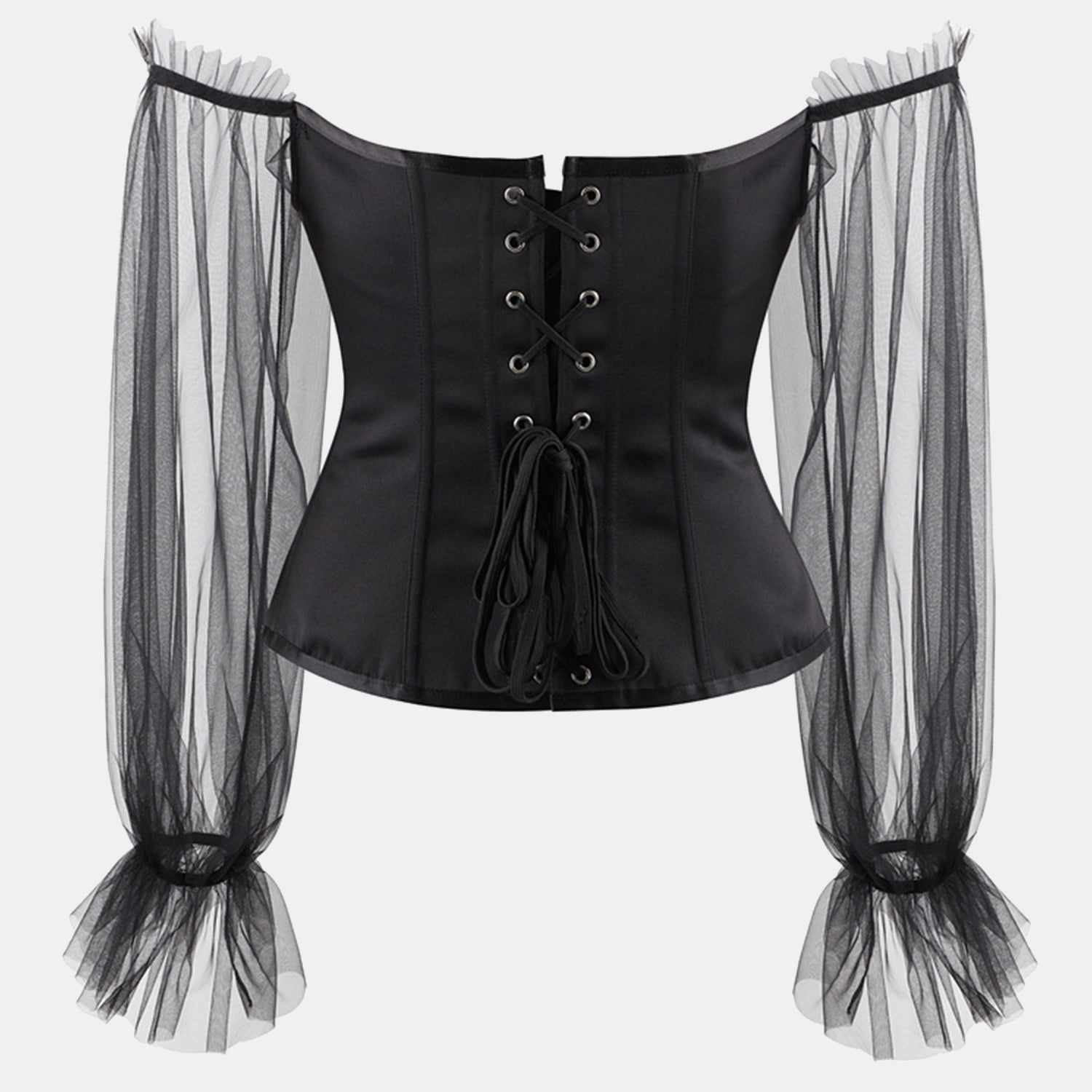 Mesh Sleeve Corset Top - Ivanka