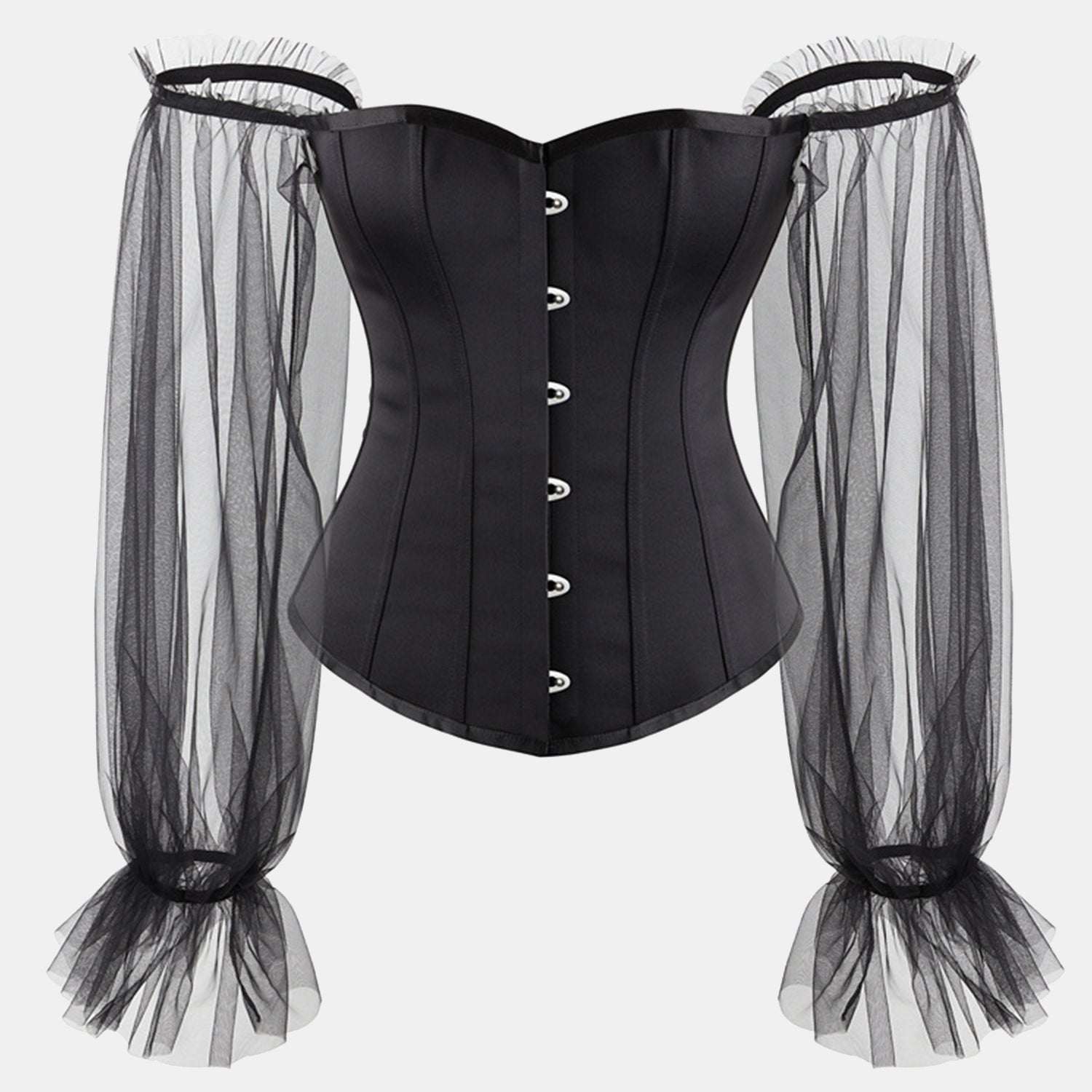 Mesh Sleeve Corset Top - Ivanka