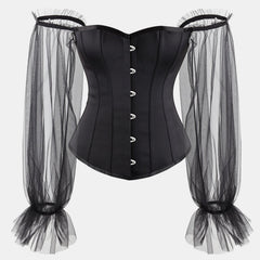 Mesh Sleeve Corset Top - Ivanka