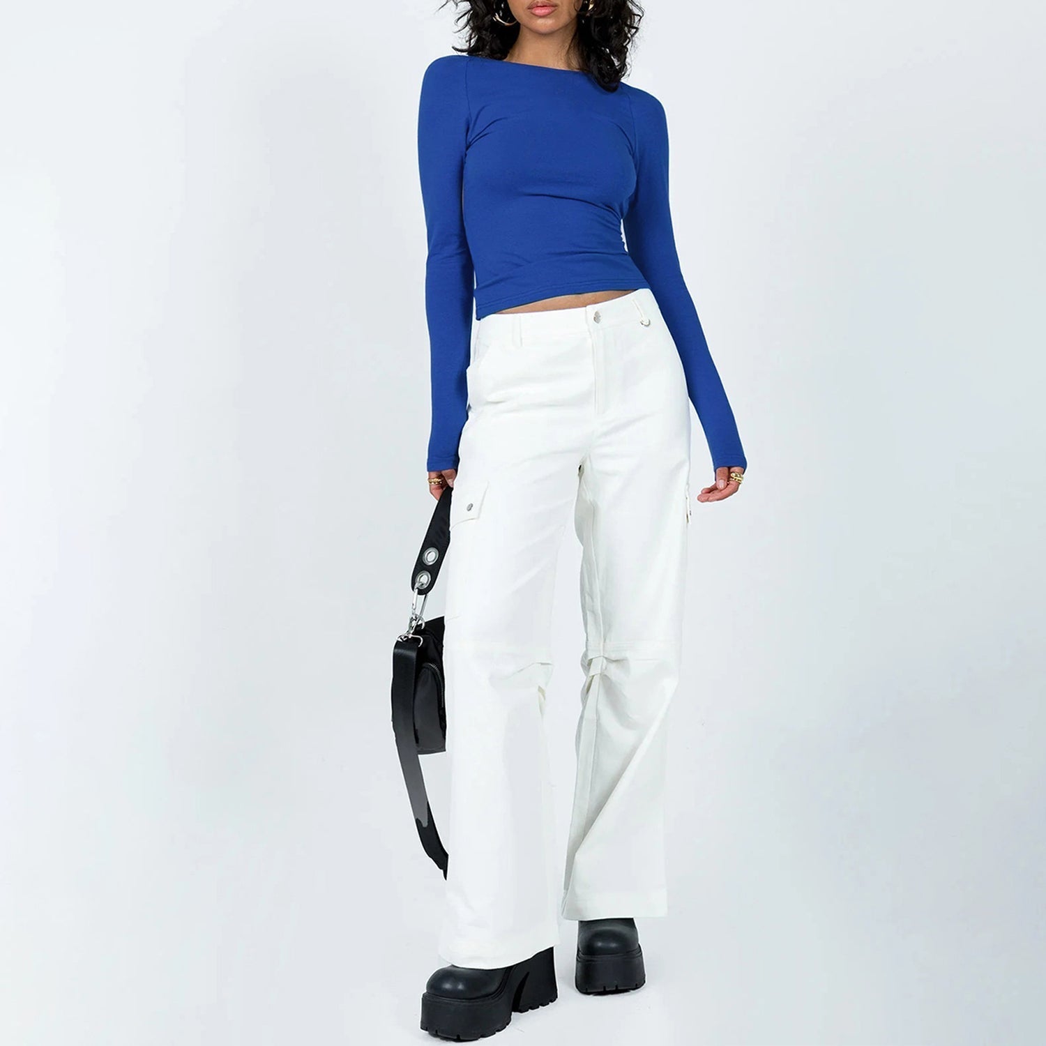 Long Sleeve Open Back T-shirt