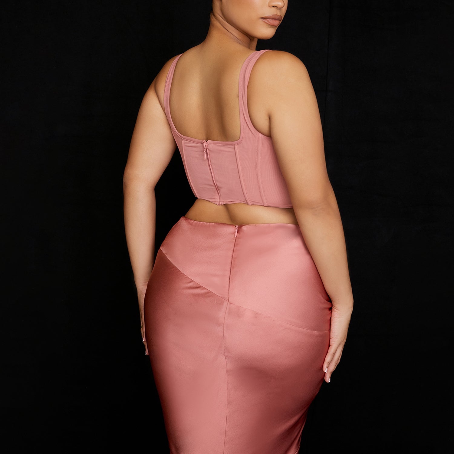 Square Neck Mesh Corset