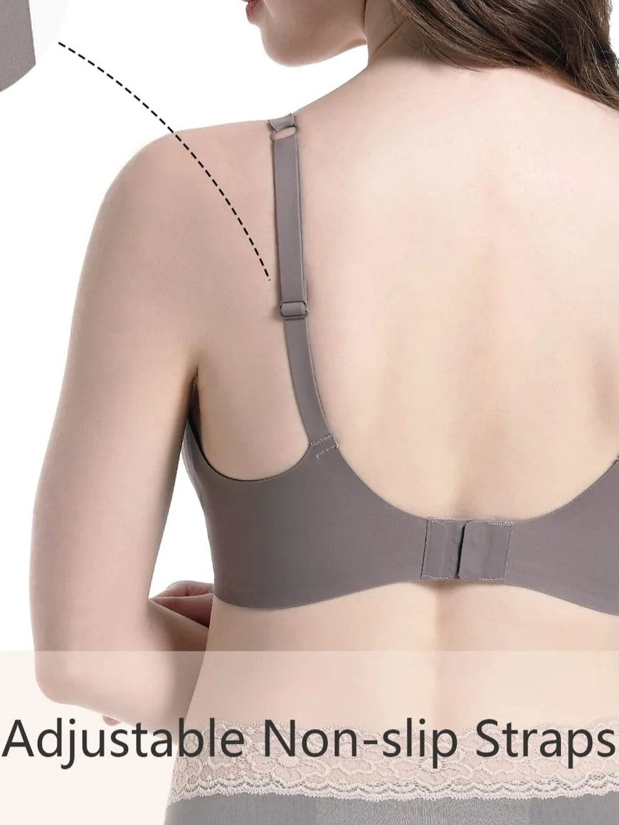 Basic French Push-up Wireless Bra RosyBrown
