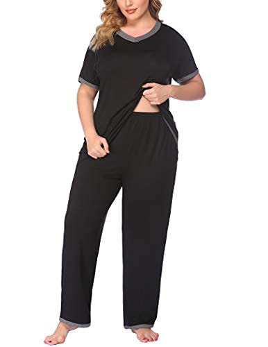 Plus Size Short Sleeve Pajama Sets