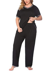 Plus Size Short Sleeve Pajama Sets