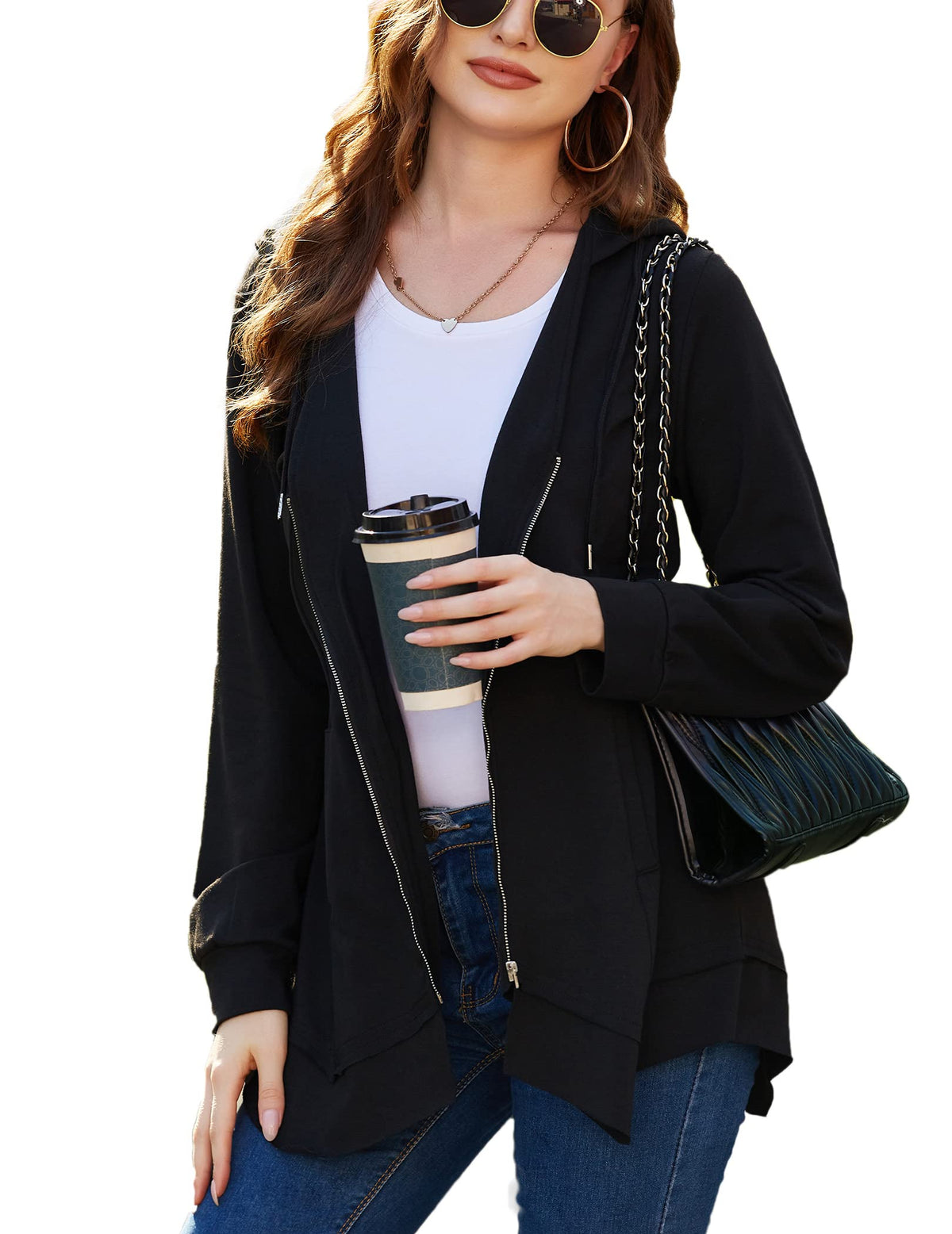 Zip Up Hoodie Long Sleeve Hooded Sweatshirts