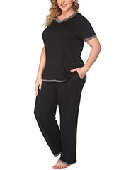 Plus Size Short Sleeve Pajama Sets