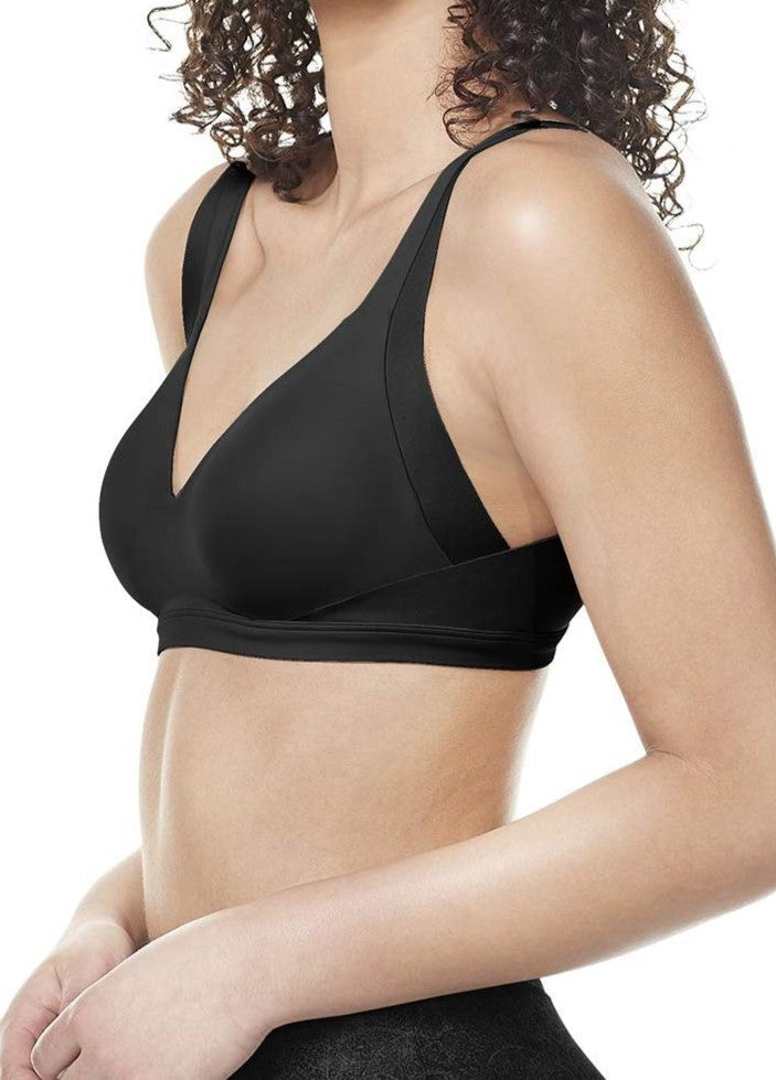 Underarm and Back-Smoothing Comfort Wireless Lightly Lined T-Shirt Bra Black