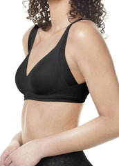 Underarm and Back-Smoothing Comfort Wireless Lightly Lined T-Shirt Bra Black