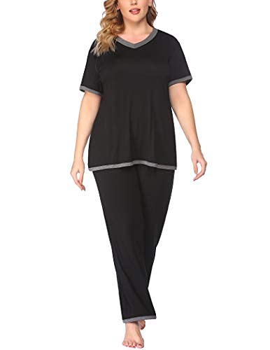 Plus Size Short Sleeve Pajama Sets