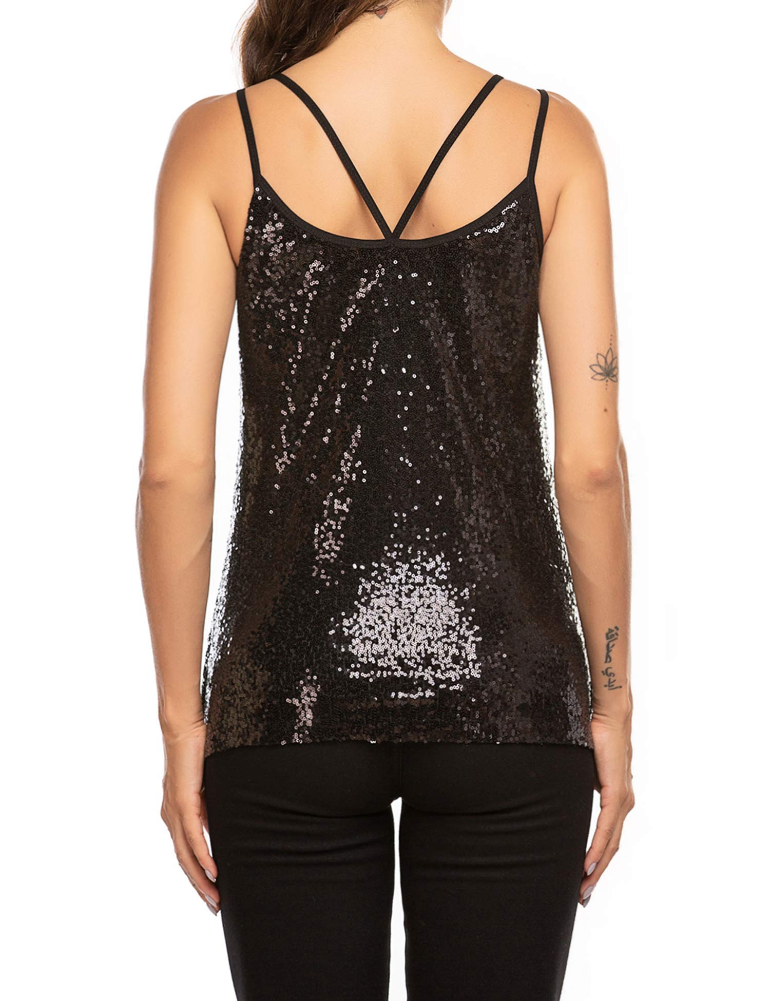 Sparkle Shimmer Sleeveless Sequin Tank Top