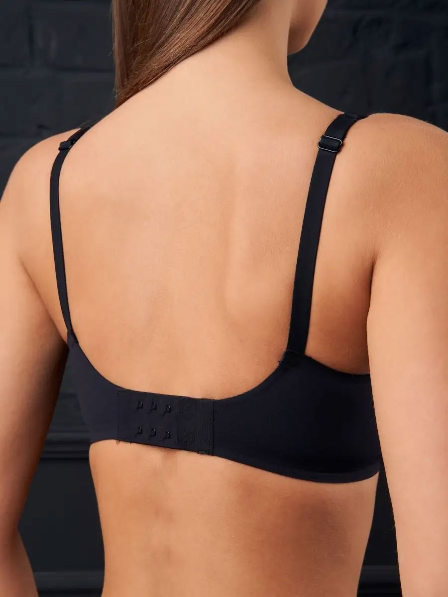 Basic French Push-up Wireless Bra Black