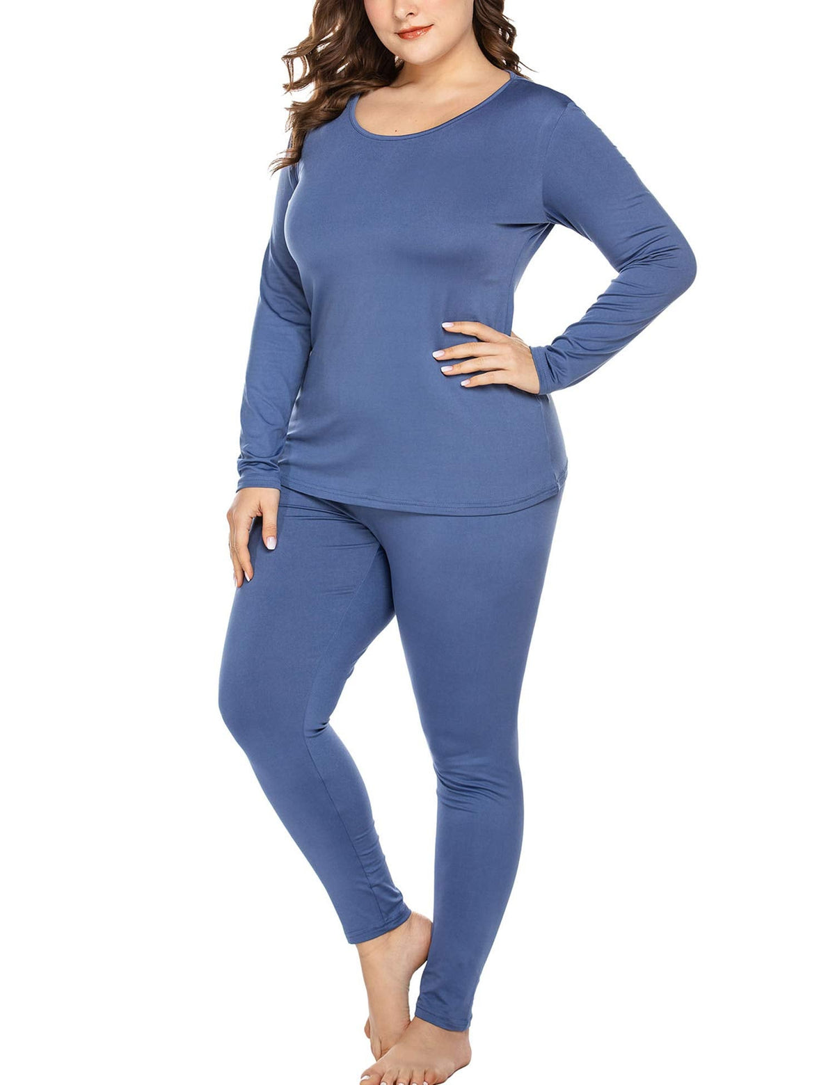 Plus Size Fleece Lined Pajama Set