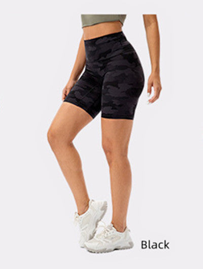 Camo Patchwork Women's Hip Lifting Fitness Shorts