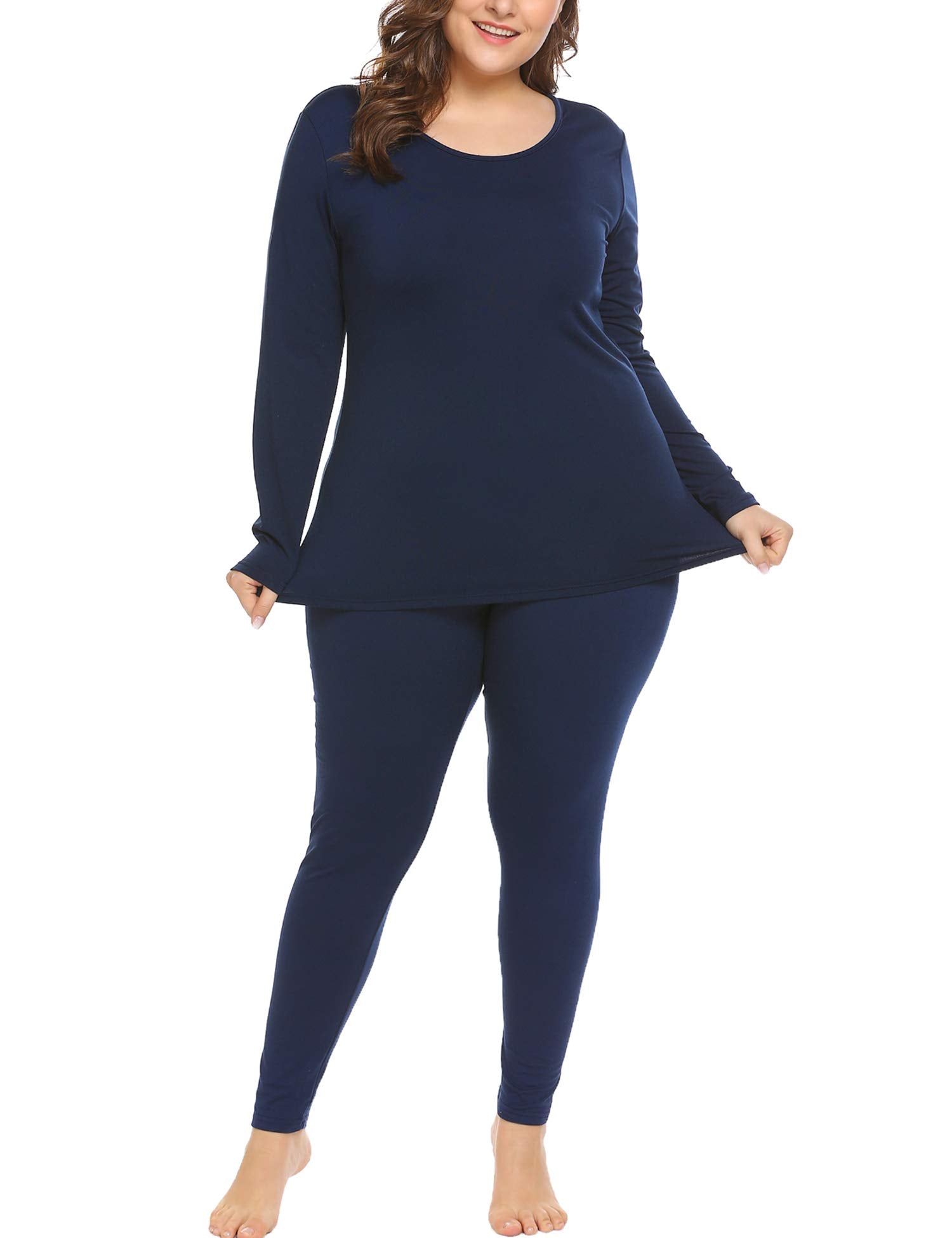 Plus Size Fleece Lined Pajama Set