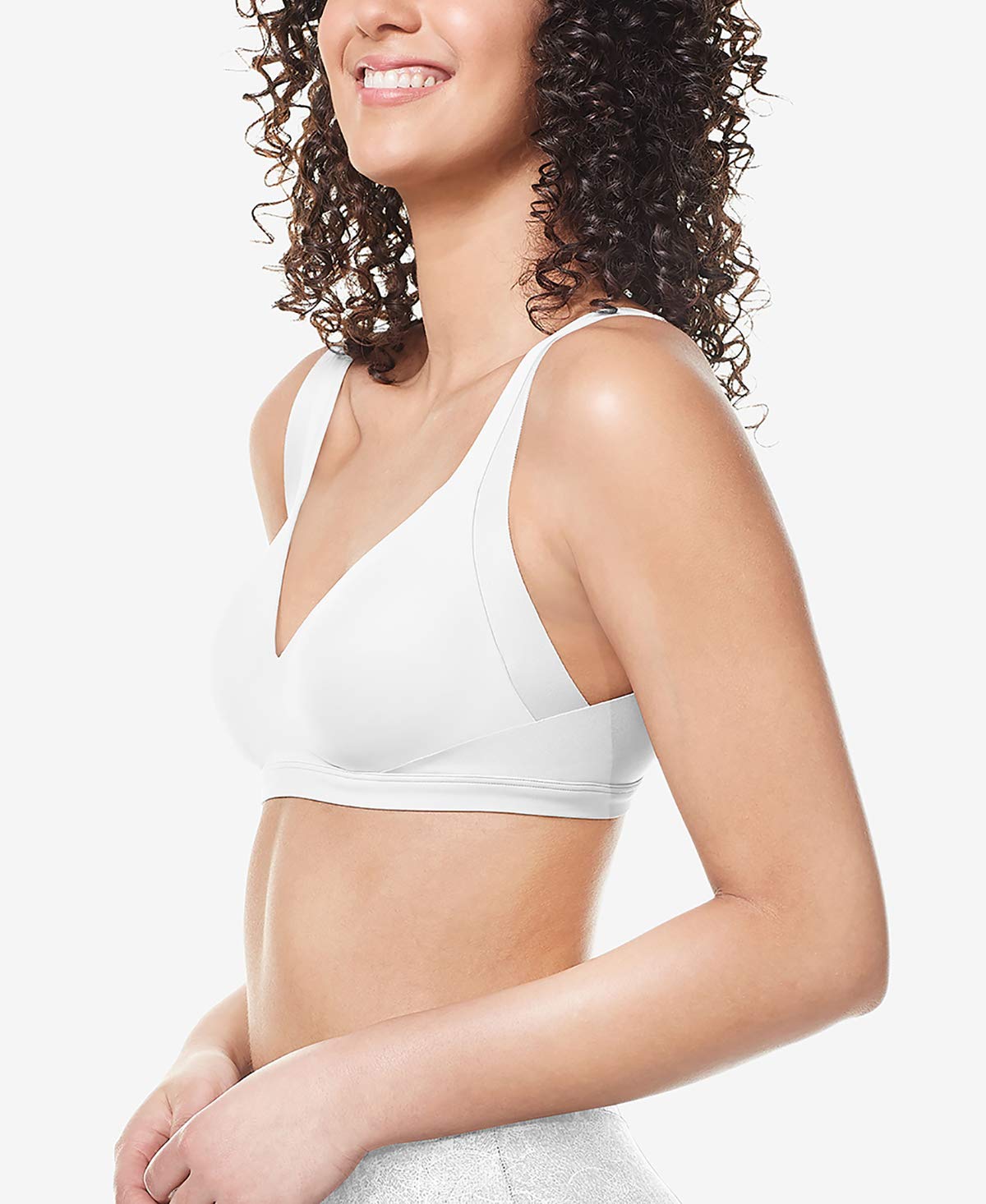 Underarm and Back-Smoothing Comfort Wireless Lightly Lined T-Shirt Bra White