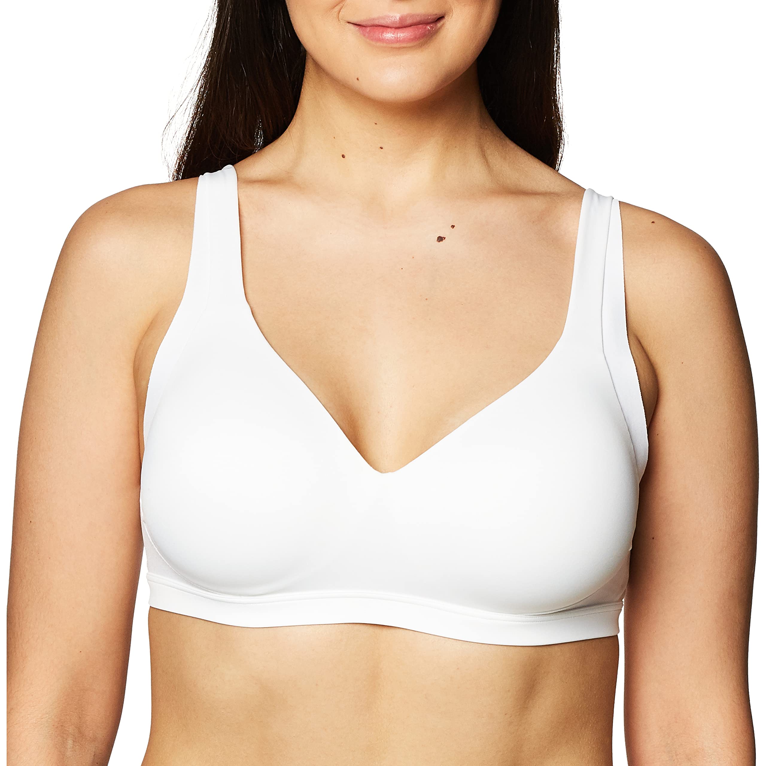 Underarm and Back-Smoothing Comfort Wireless Lightly Lined T-Shirt Bra White