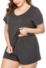Soft V-Neck Short Sleeve Pajama Set