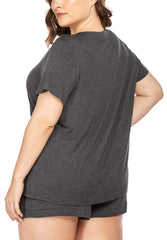 Soft V-Neck Short Sleeve Pajama Set