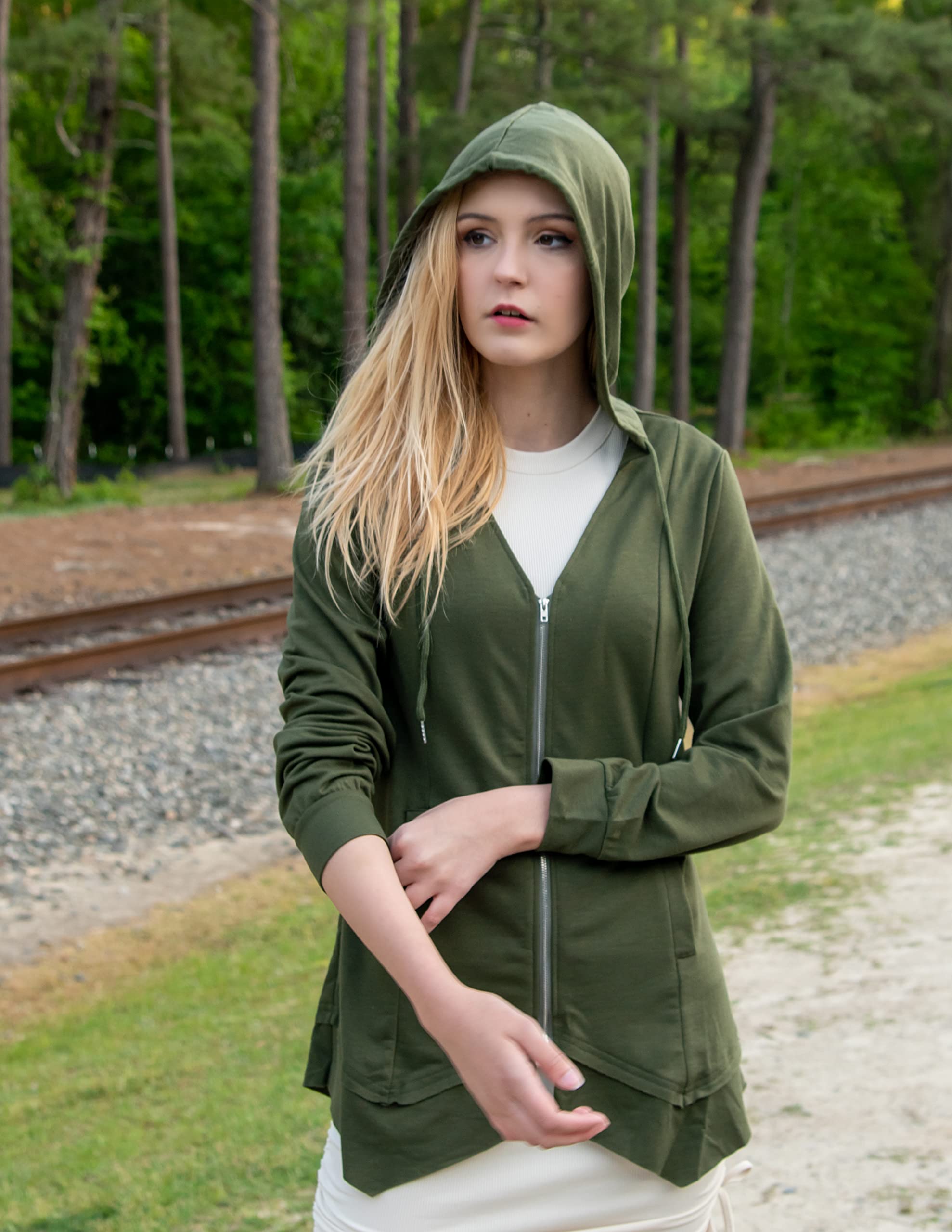 Zip Up Hoodie Long Sleeve Hooded Sweatshirts