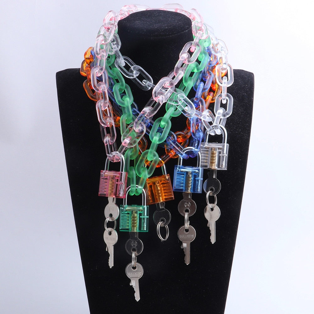Harajuku Chain Lock Necklace