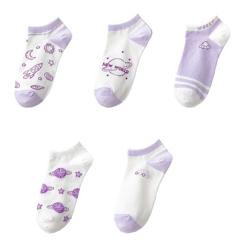 Ulzzang Girl Stars Planets Socks