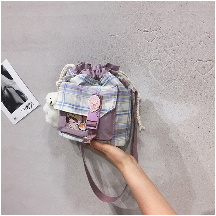 Summer Plaid Crossbody Shoulder Bag