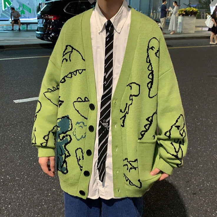 Cartoon Dinosaur Cardigan & Sweater